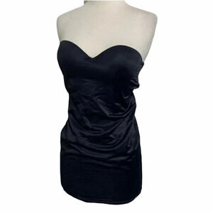 Subtract‎ Strapless Shapewear Slip 38B Black Sweetheart Neck Built-in Bra 23294